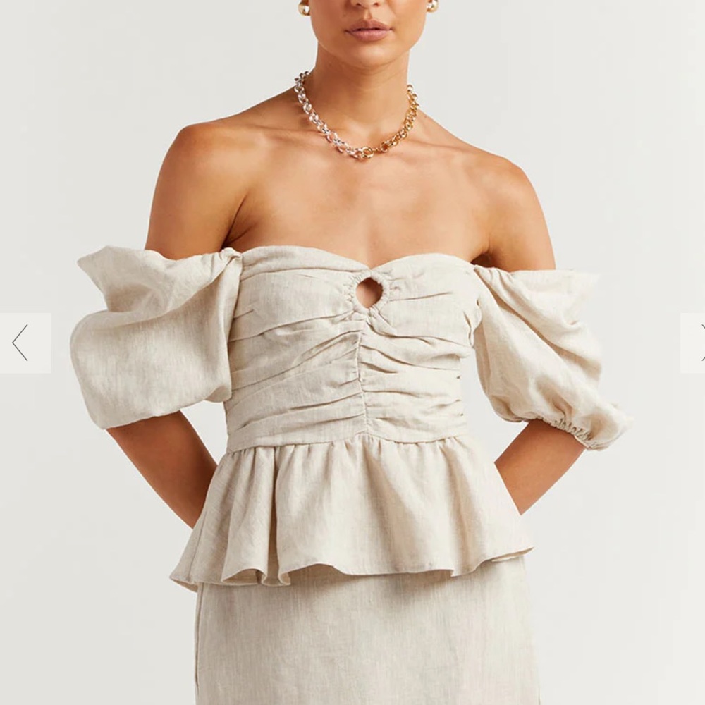 Dissh Linen Peplum Top